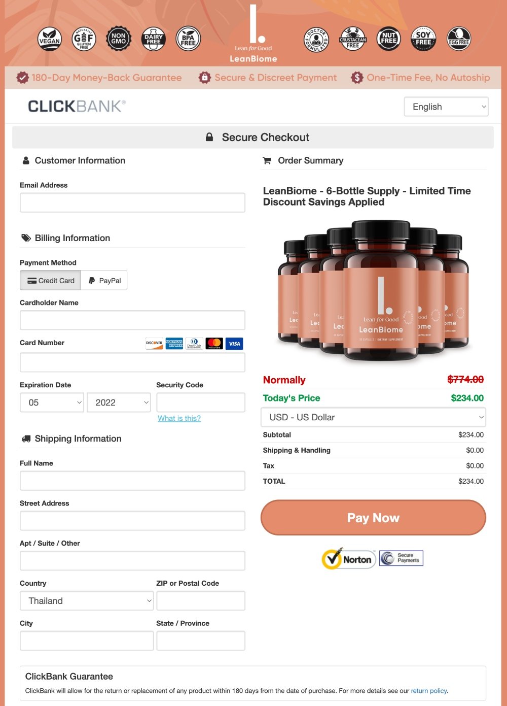 LeanBiome secure checkout